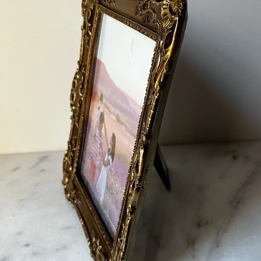 Elegant Gold Ornate lace  Picture Frame for 5”x7” photo